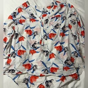 OLD NAVY Floral Print Skirt with Red and Blue Accents